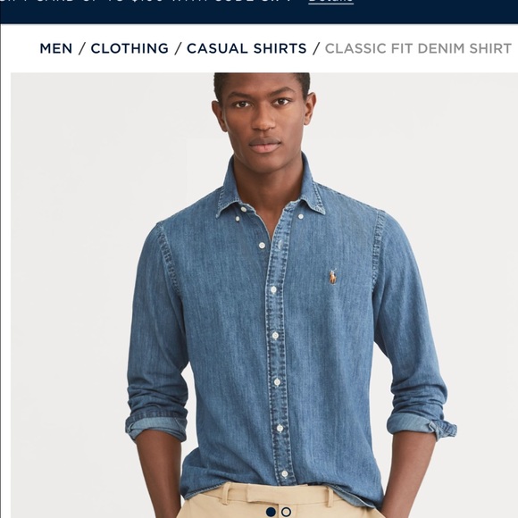 polo ralph lauren men's denim shirt